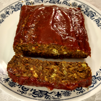 Linda's lentil mushroom loaf with maple glaze