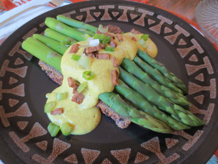 Asparagus on Toast with Smoky Cauliflower Sauce